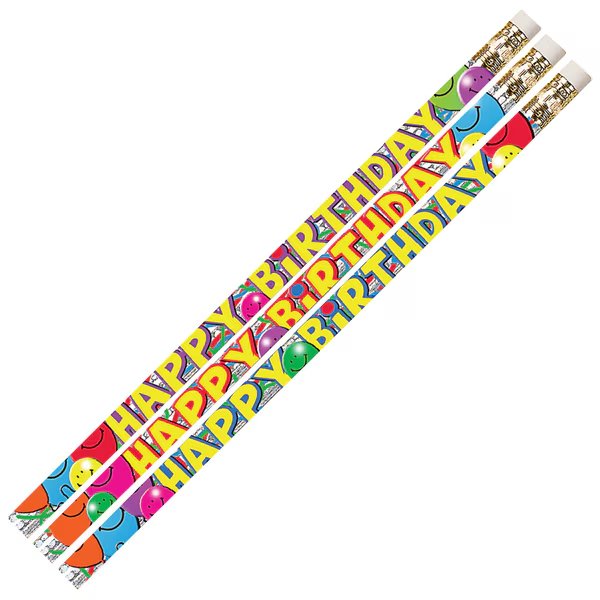 Birthday Bash Motivational/Fun Pencils, 12 Per Pack, PK12, Musgrave Pencil Co, Mfr#: 2214D